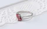 1.5ct Heart Cut Red Garnet Engagement Ring 14k White Gold Finish Prong Solitaire