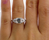 2Ct Asscher Cut VVS1/D Diamond Vintage Engagement Ring 14K White Gold Finish