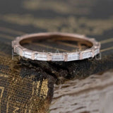 1ct Baguette Simulated Diamond Full Eternity Wedding Band 14k Rose Gold Plated