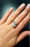 2.1ct Engagement Ring Round Cut Diamond Bypass Style Design 14k WhiteGold Finish