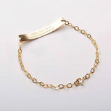 Custom Adjustable Medical Alert ID Bracelet Unisex 14k Yellow Gold Plated