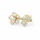 1.5ct Engagement Ring Round Cut Diamond Floral Cocktail 14k Yellow Gold Finish