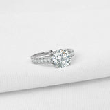 2.5ct Round Diamond Engagement Ring Milgrain Accent Solitaire 14k WhiteGold Over