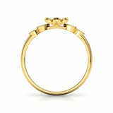 1.6ct Engagement Ring Round Cut Diamond Floral Solitaire 14k Yellow Gold Finish