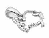 0.12ct Round Cut VVS1 Diamond Pendant Rabbit Design 14k White Gold Over NO CHAIN