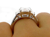 5Ct Asscher Cut Diamond Accented Trilogy Engagement Ring 14K White Gold Finish