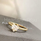 0.7ct Heart Simulated Diamond Solitaire Engagement Ring 14k Yellow Gold Plated