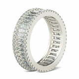 5Ct Baguette Cut Diamond Round Accents Eternity Wedding Band 14K White Gold Over