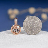 1.2ct Round Cut Diamond Pendant with Chain Bezel Solitaire 14k Rose Gold Finish