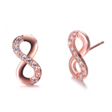 1.2ct Round Cut VVS1D Diamond 8 Shape Design Stud Earrings 14k Rose Gold Finish