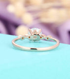 1.3ct Round Cut Diamond Engagement Ring Five Stone Solitaire 14k RoseGold Finish