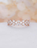 1.4ct Round Cut VVS1D Diamond Wedding Ring Band Cluster 14k Rose Gold Finish