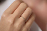 Trilogy Minimalist Engagement Ring 0.3ct Baguette Diamond 14k Yellow Gold Finish