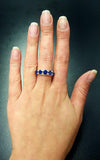 5ct Wedding Band Round Cut Blue Sapphire Half Eternity 14k White Gold Finish