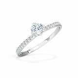 1.2ct Round Cut Diamond Solitaire with Accent Engagement Ring 14k WhiteGold Over