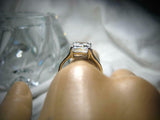 Split Shank Solitaire Engagement Ring 3ct Emerald Cut Diamond 14k WhiteGold Over