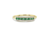 1.5ct Baguette Cut Green Emerald Minimalist Wedding Band 14k Yellow Gold Finish