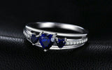 2ct Wedding Ring Band Heart Cut Blue Sapphire Valentine Gift 14k White Gold Over