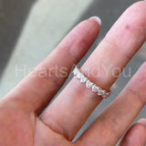 0.6ct Heart Cut Simulated Diamond Eternity Wedding Band 14k Rose Gold Plated