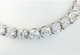 15 Ct Round Sparkle VVS1/D Diamond Tennis Bracelet 14K White Gold Finish