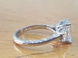 1.5ct Emerald Cut VVS1 Diamond Three Stone Engagement Ring 14k White Gold Finish