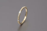 Stackable Half Eternity Wedding Band 0.9ct Baguette Diamond 14k Yellow Gold Over