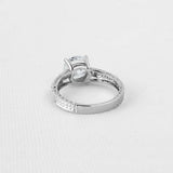 2.5ct Round Diamond Engagement Ring Milgrain Accent Solitaire 14k WhiteGold Over