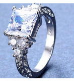 1.5Ct Princess Cut Diamond Vintage Filigree Engagement Ring 14K White Gold Over