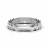 1ct Wedding Ring Band Round Diamond Milgrain Half Eternity 14k White Gold Finish