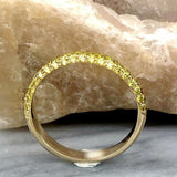 0.5ct Round Cut Yellow Sapphire Wedding Band Half Eternity 14k Yellow Gold Over