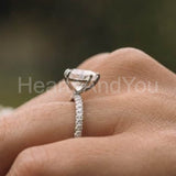 1.2ct Heart Simulated Diamond Solitaire with Accents Ring 14k White Gold Plated