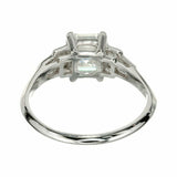 1.5ct Asscher Cut Diamond Engagement Ring Art Deco Solitaire 14k White Gold Over