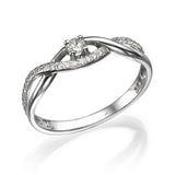 1.35ct Round Cut Diamond Twist Split Shank Solitaire Ring 14k White Gold Finish