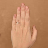 Open Circle Minimalist Engagement Ring 1ct Round Cut Diamond 14k RoseGold Finish