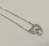 1.6ct Oval Cut Diamond Honey Bee Heart Shape Pendant Chain 14k White Gold Finish