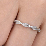 1ct Round Cut Diamond Wedding Band Infinity Full Eternity 14k White Gold Finish