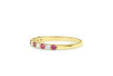 1ct Round Alternating Pink Ruby Diamond Half Eternity Band 14k YellowGold Finish