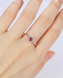 1.45ct Round Cut Pink Ruby Engagement Ring Halo Diamond 14k Yellow Gold Finish