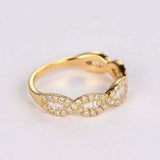 Infinity Half Eternity Wedding Band 2ct Baguette Cut Diamond 14k YellowGold Over