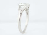 1.7ct Emerald Cut Diamond Solitaire Ring 14k White Gold Finish Trapezoid Accents