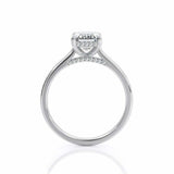 2ct Emerald Cut Diamond Engagement Ring Hidden Halo Women 14k White Gold Finish