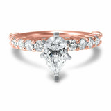 2.5ct Pear Cut Diamond Bridal Set Solitaire Engagement Ring 14k Rose Gold Finish