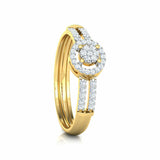 1.6ct Engagement Ring Round Cut Diamond Split Shank Halo 14k Yellow Gold Finish