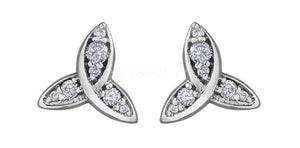 0.15ct Round Cut Moissanite Celtic Knot Stud Earring Women 14k White Gold Plated