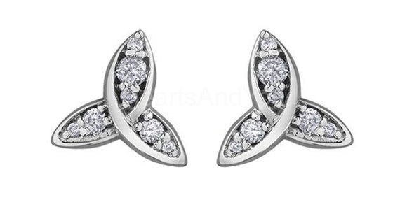 0.15ct Round Cut Moissanite Celtic Knot Stud Earring Women 14k White Gold Plated