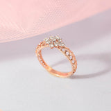 1.4ct Engagement Ring Round Diamond Star Cluster Open Shank 14k Rose Gold Finish