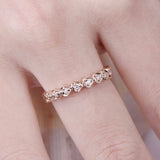 Heart Shaped Design Wedding Ring Band 1ct Round Cut Diamond 14k Rose Gold Finish