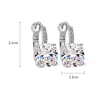 2.5Ct Cushion Cut VVS1/D Diamond Daily Wear Drop Earrings 14K White Gold Finish