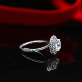 1.7ct Cushion Cut VVS1 Diamond Engagement Ring 14k White Gold Finish Double Halo