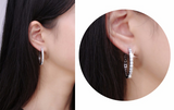 4ct Round Cut Diamond Round Shape Party Wear Hoop Earrings 14k White Gold Finish